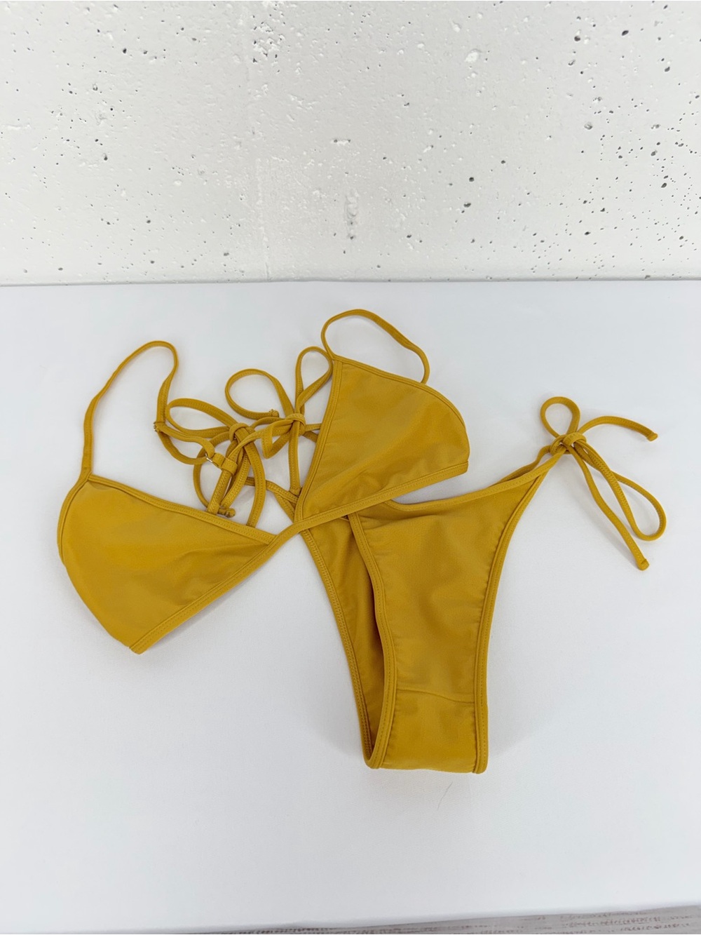 Two Wolves Swimwear Size Medium Mustard String Bikini